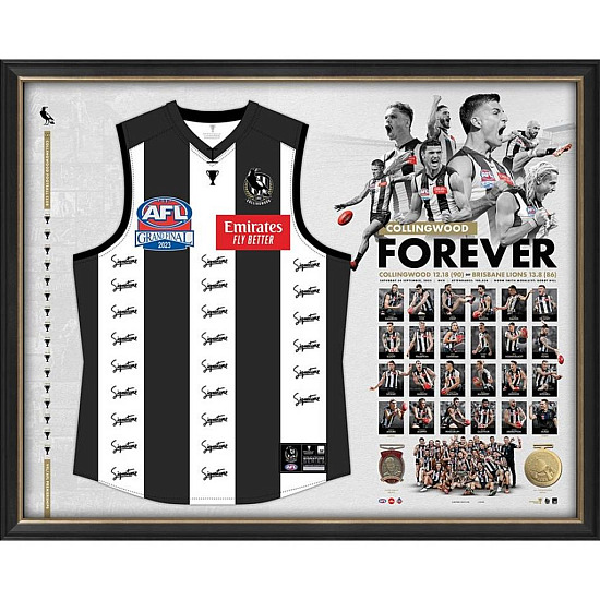 AFL 2023 Prmiership - Collingwood Magpies 2023 Premiership Team Signed Premiership Guernsey with COA - S1