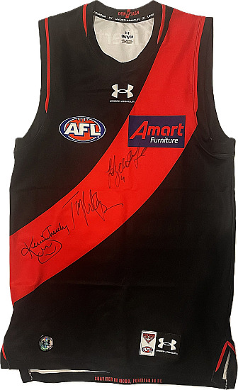 AFL Memorabilia - Essendon Bombers - Hand Signed Jumper - Kevin Sheedy - Tim Watson - Jobe Watson - With COA - S8